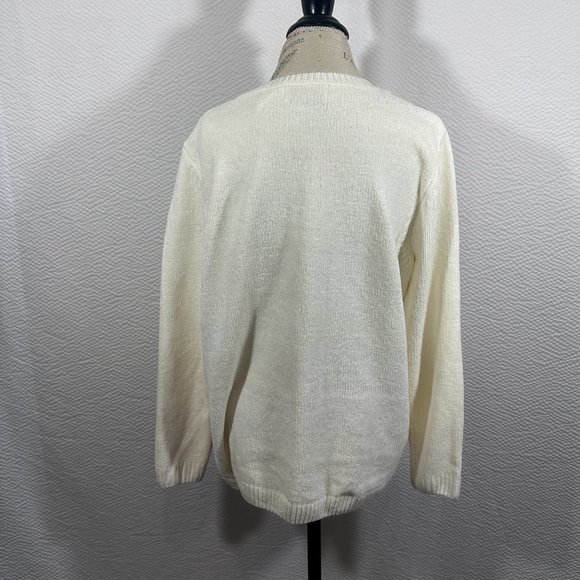 Alfred Dunner vintage argyle sweater Chenille Super Soft Colorblock Embellished - Picture 4 of 7